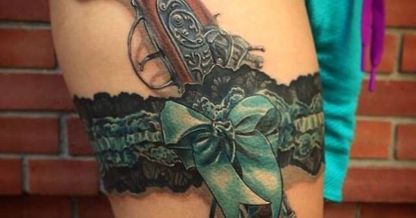 Nice Bow Country Garter Tattoo