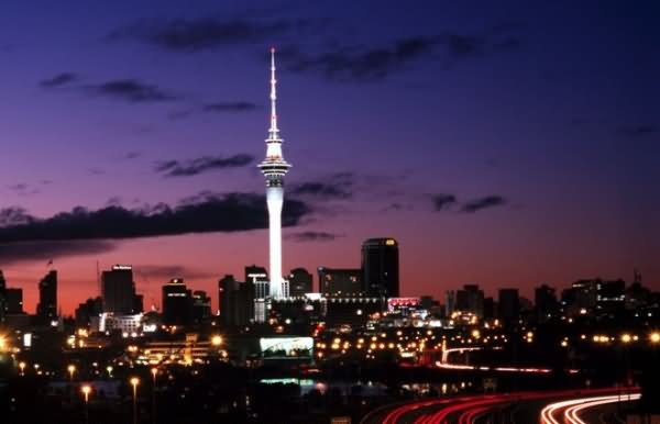 Night Picture Of The Sky Tower, Auckland