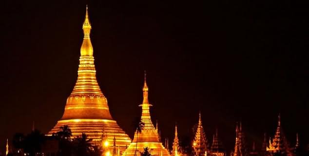Night View Of Shwedagon Pagoda