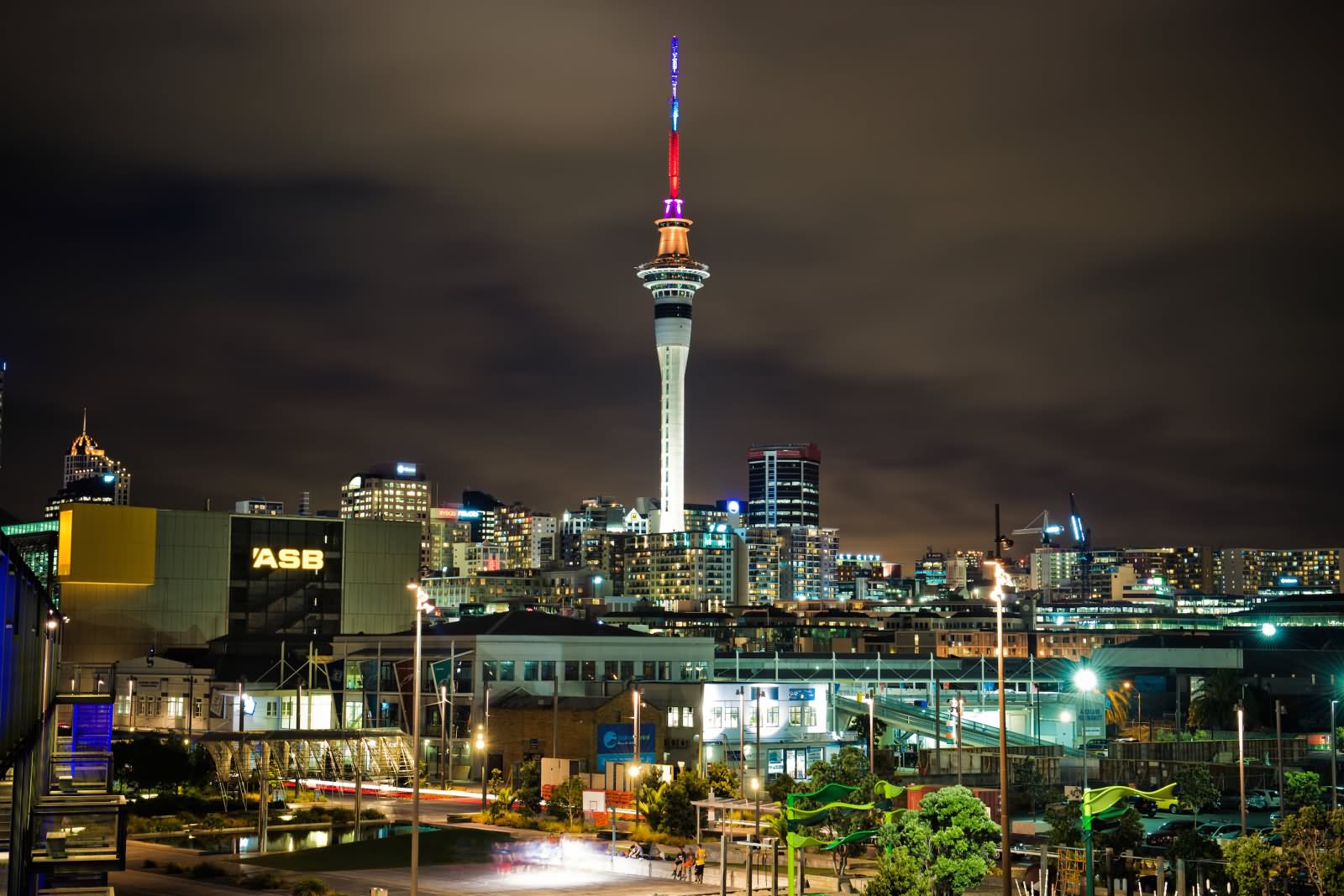 Night View Of Sky Tower, Auckland