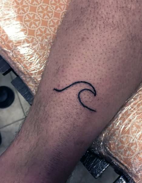 Outline Simple Wave Tattoo