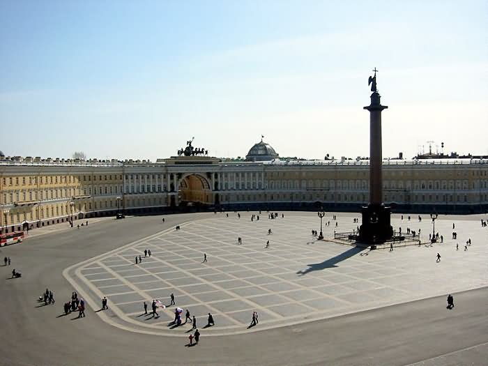 Palace Square View From The Hermitage Museum In Russia