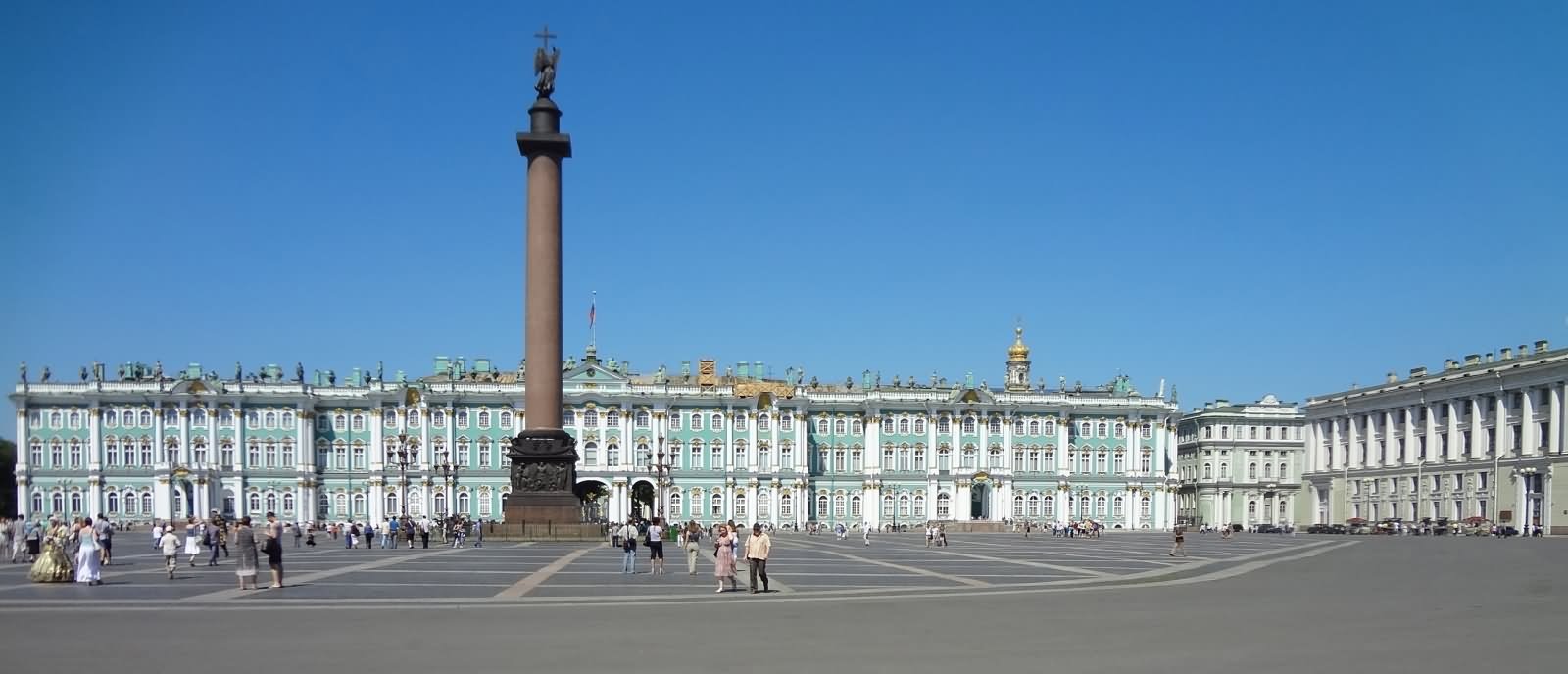 Panorama View Of The Hermitage Museum And Alexander's Column