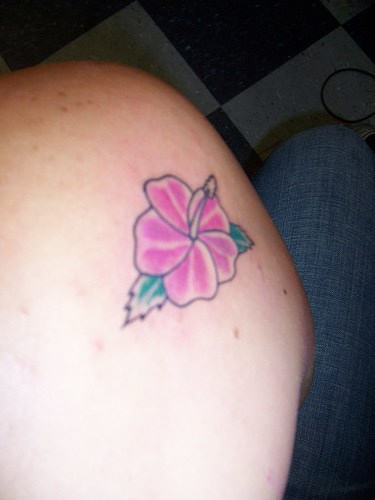Pink Hibiscus Tattoo Image