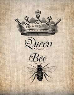 Queen Bee - Grey Ink Queen Crown Tattoo Design