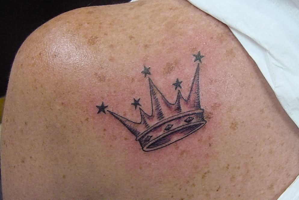 Queen Crown Tattoo Design For Back Neck