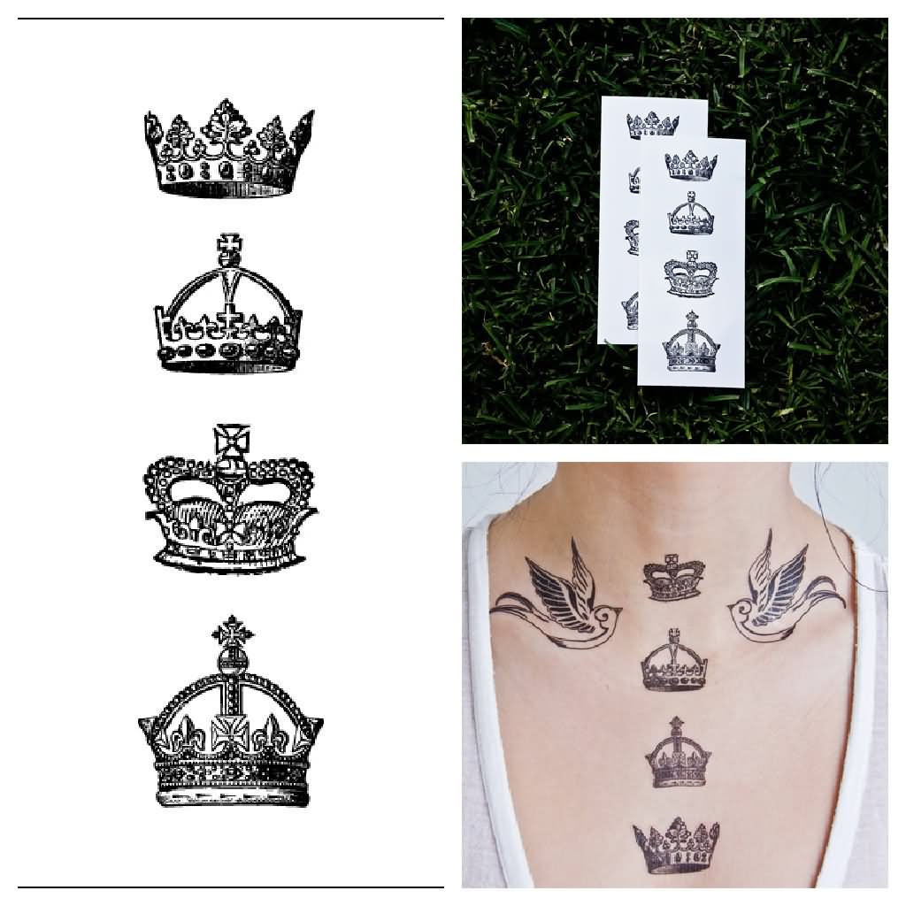 Queen Crown Tattoo Design For Back