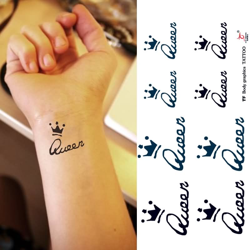 Queen - Little Crown Tattoo On Wrist