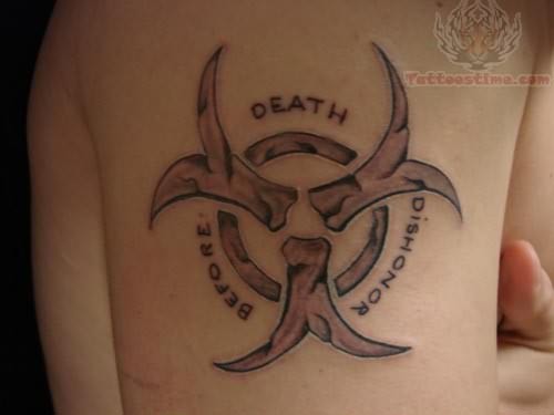 Radiation Symbol Tattoo Design For Men Shoulder