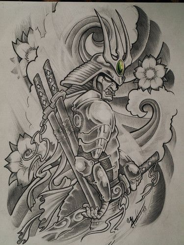 Samurai Dragon Tattoo Design