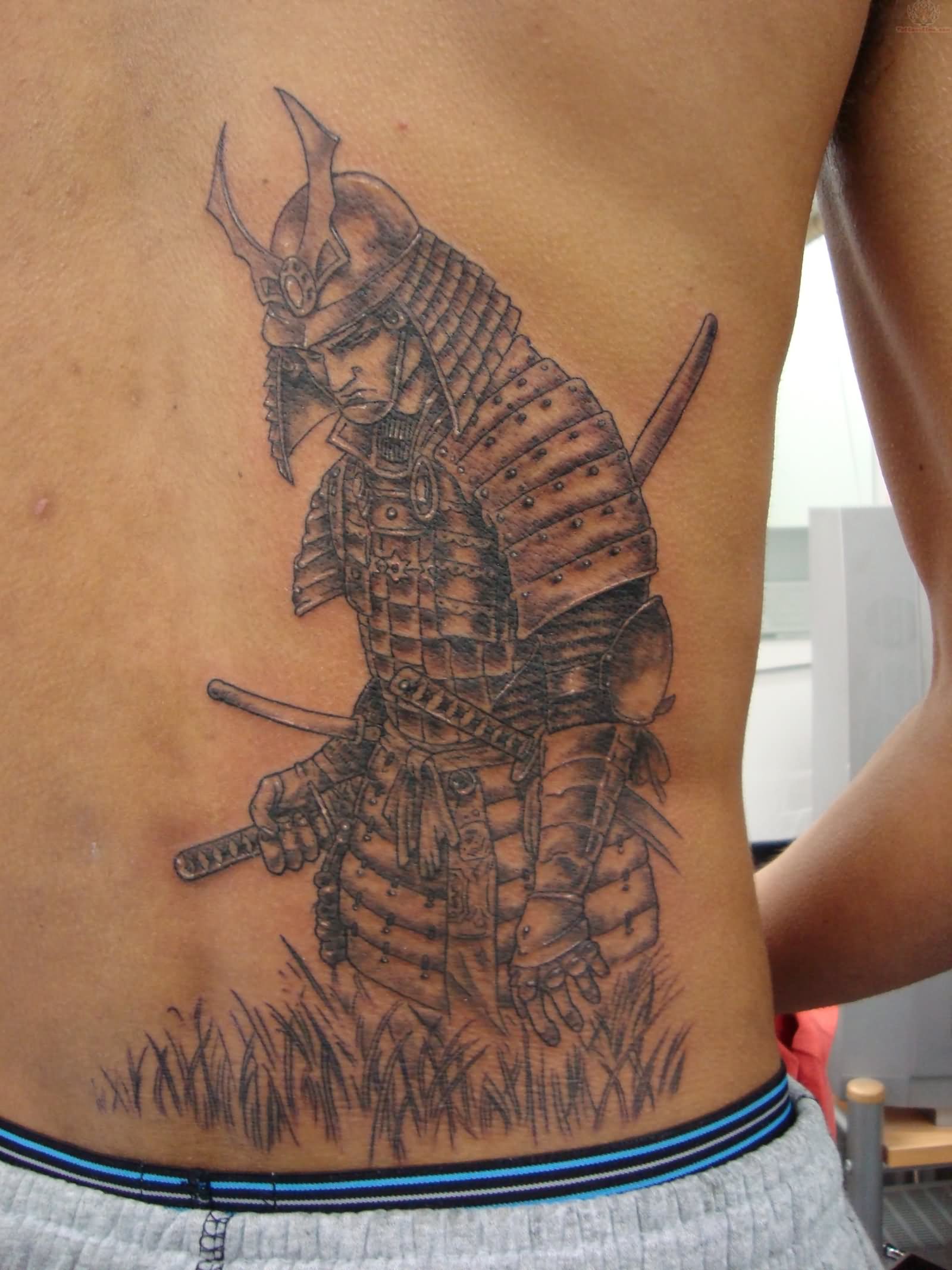 Samurai Tattoo On Lower Back