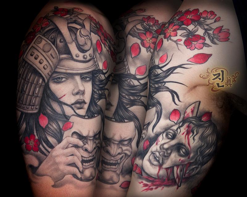 Samurai Warrior Girl Tattoo