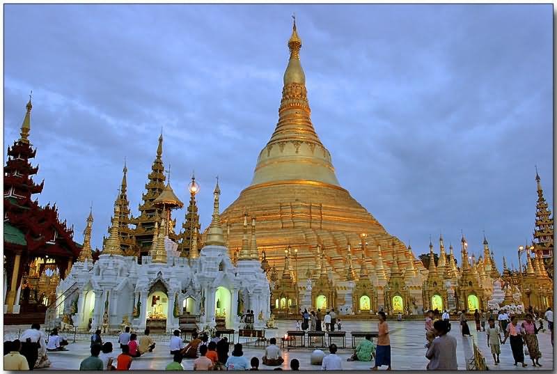 Shwedagon Pagoda At Dusk