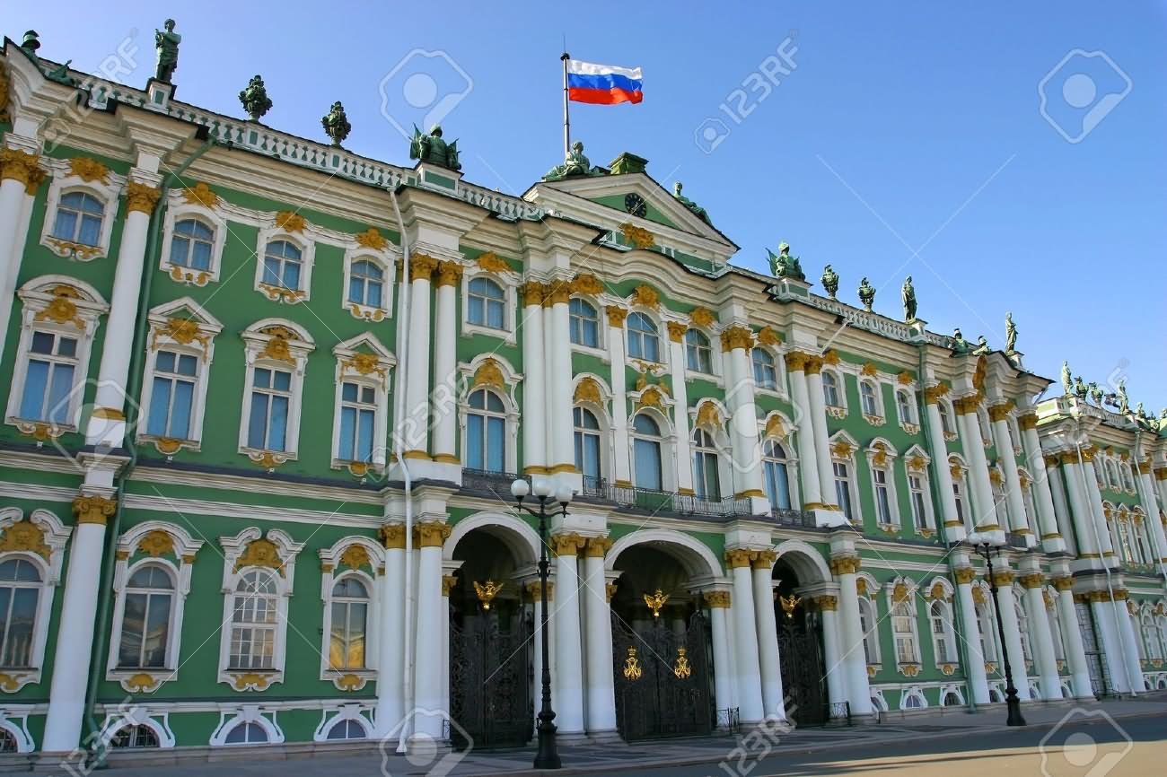 Side View Of Hermitage Museum In Saint Petersburg