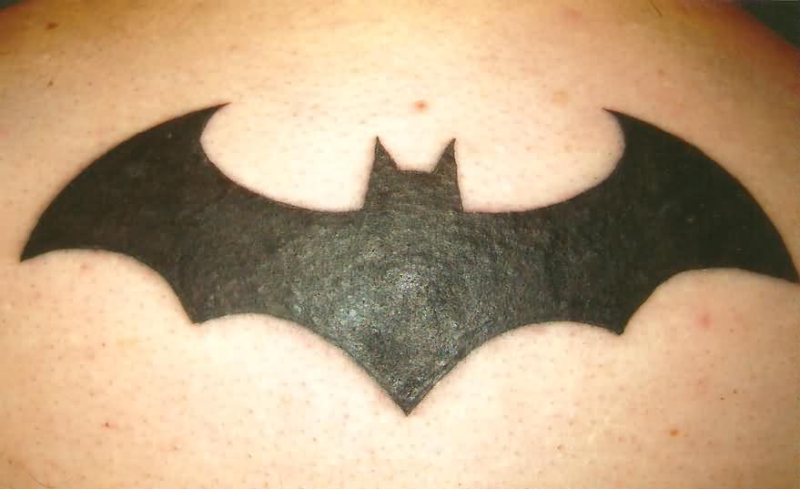 Silhouette Batman Symbol Tattoo Design For Men
