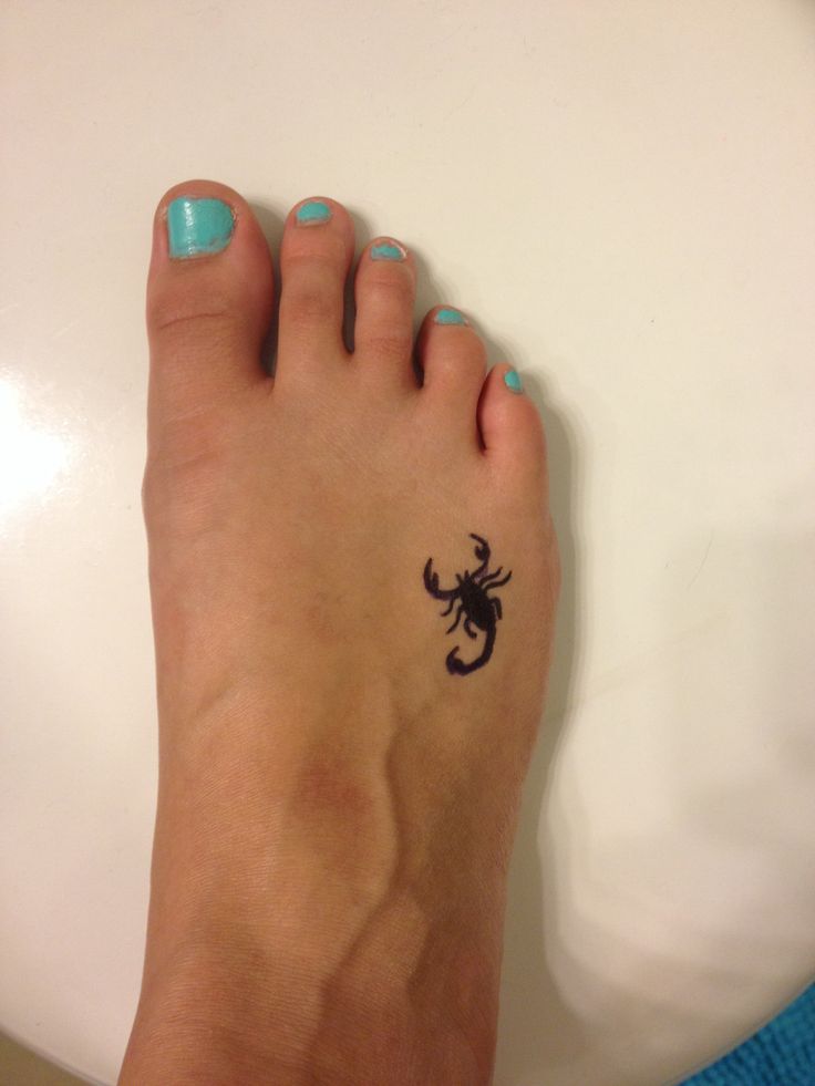 Silhouette Scorpion Tattoo On Girl Foot