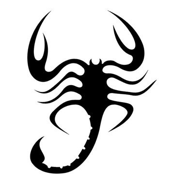 Silhouette Scorpion Tattoo Stencil