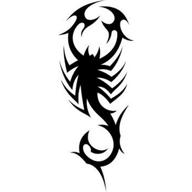 Silhouette Tribal Scorpion Tattoo Stencil