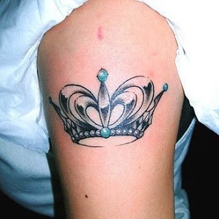 Simple Queen Crown Tattoo Design For Half Sleeve