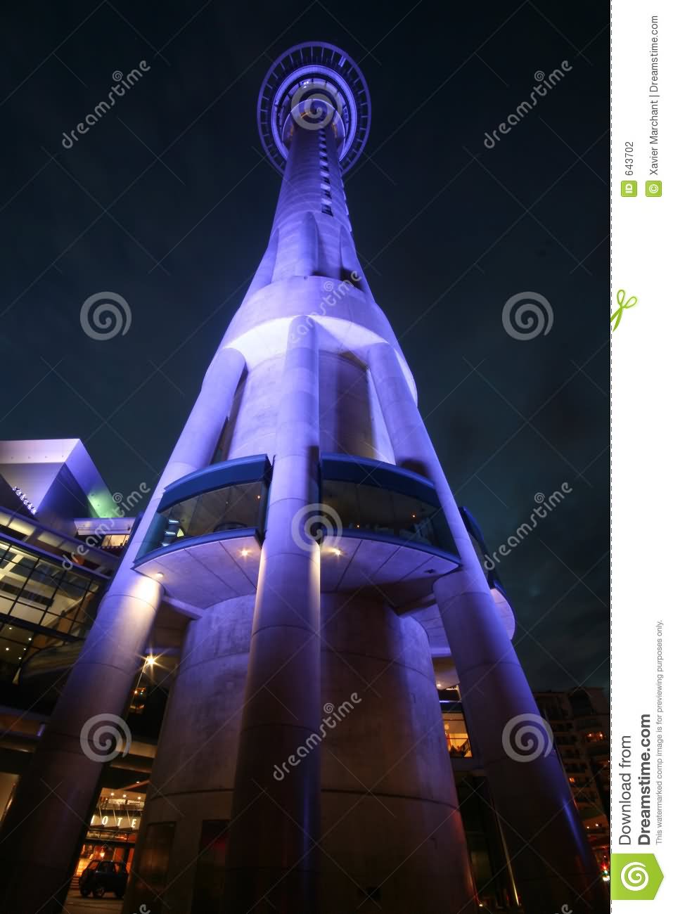 Sky Tower View From Below At Night