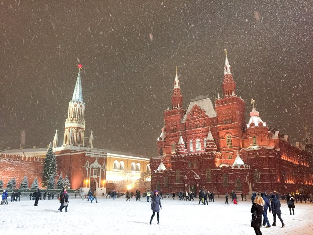 Snow On Moscow Kremlin