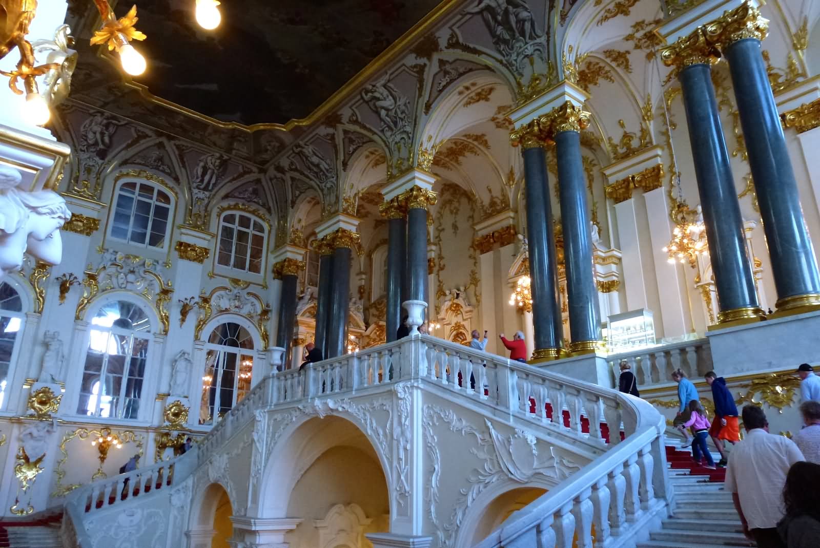 The Beautiful Staircase In The Hermitage Museum