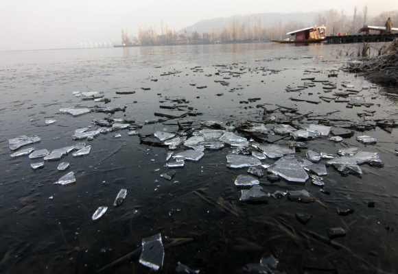 The Dal Lake  Frozen In Winter