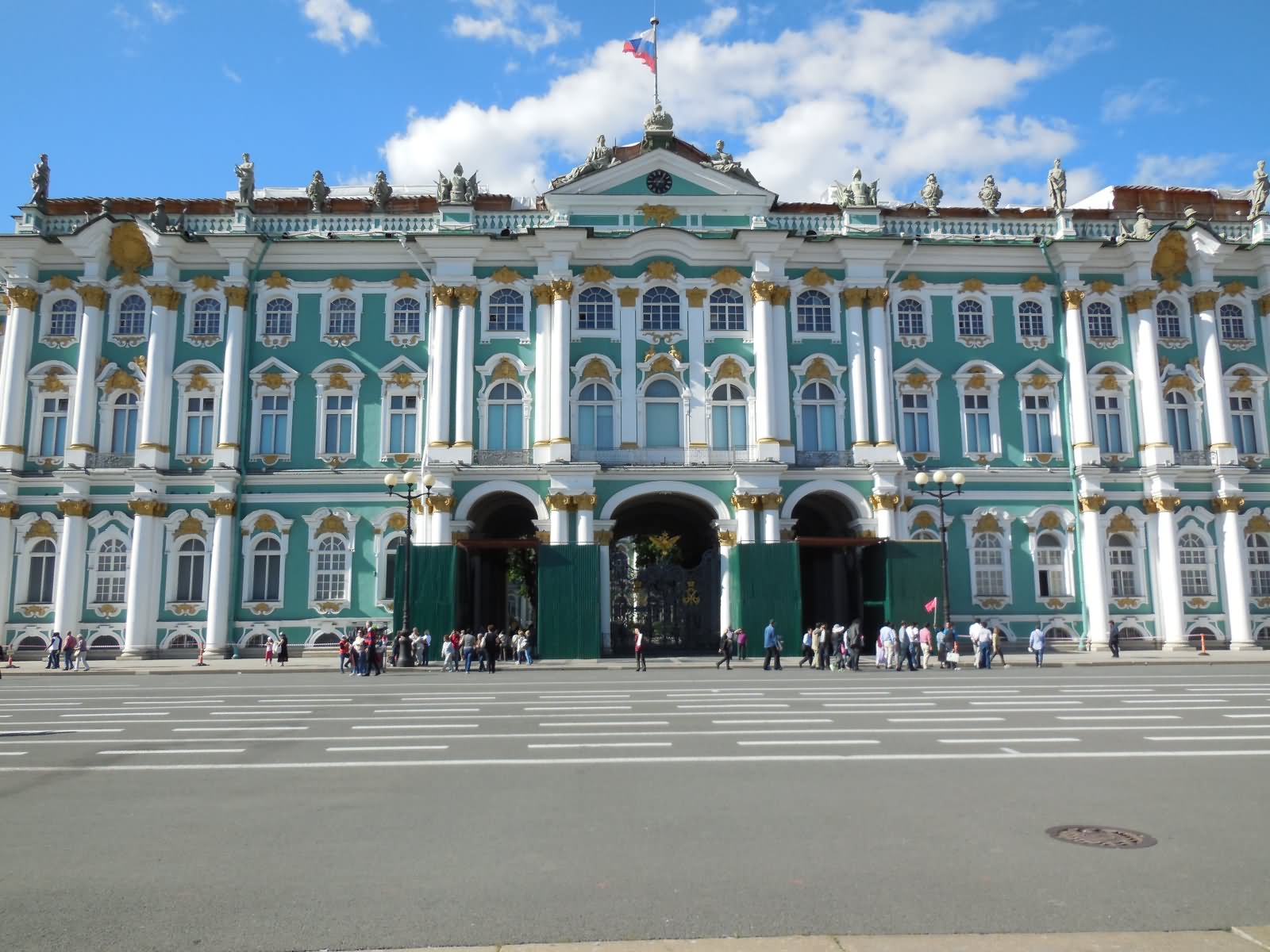 The Front Of The Hermitage Museum In St. Petersburg