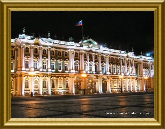 The Hermitage Museum At St. Petersburg During Night