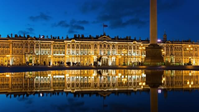 The Hermitage Museum Lit Up At Night