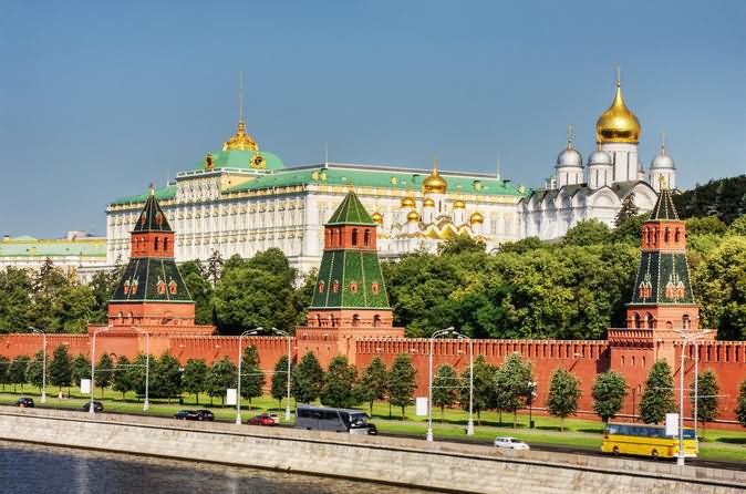 The Kremlin Palace View From Moscow River