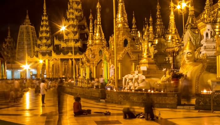 The Shwedagon Pagoda By Night