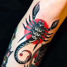 Traditional Scorpion Tattoo Design For Arm