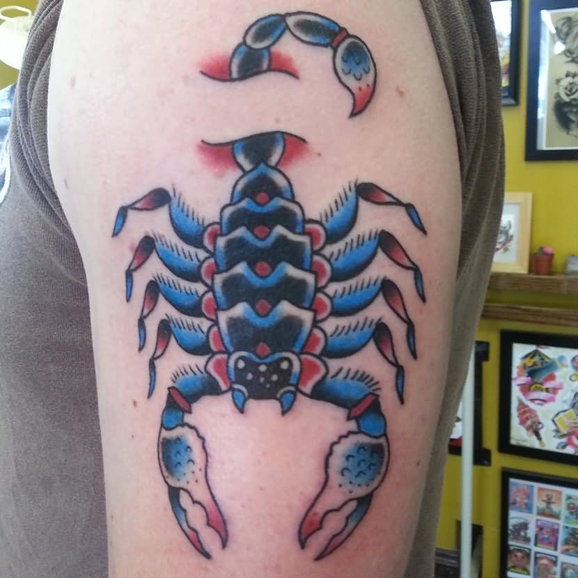 Traditional Scorpion Tattoo Design For Half Sleeve