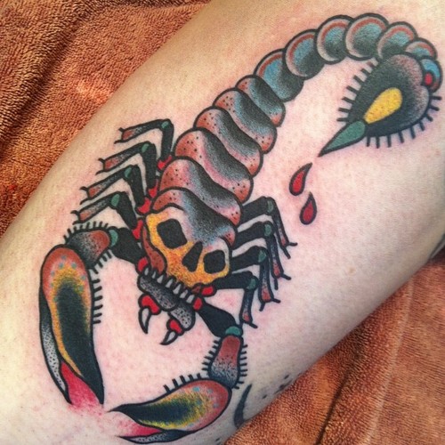 Traditional Scorpion Tattoo Design For Sleeve