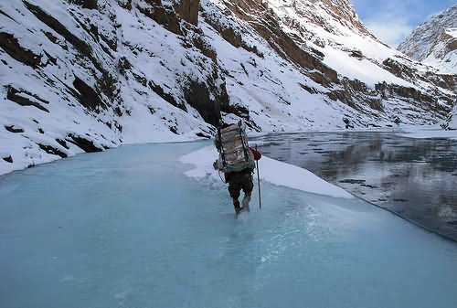 Trekking On Frozen Zanskar River In Ladakh