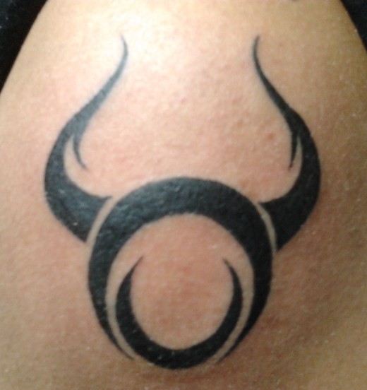 Tribal Taurus Symbol Tattoo Design For Men Shoulder