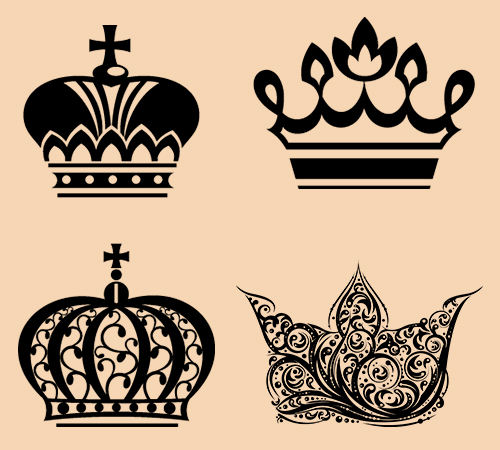 Unique Black Queen Crown Tattoo Designs