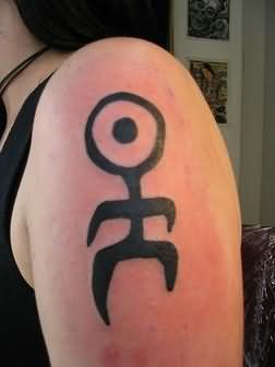 Unique Symbol Tattoo On Left Shoulder