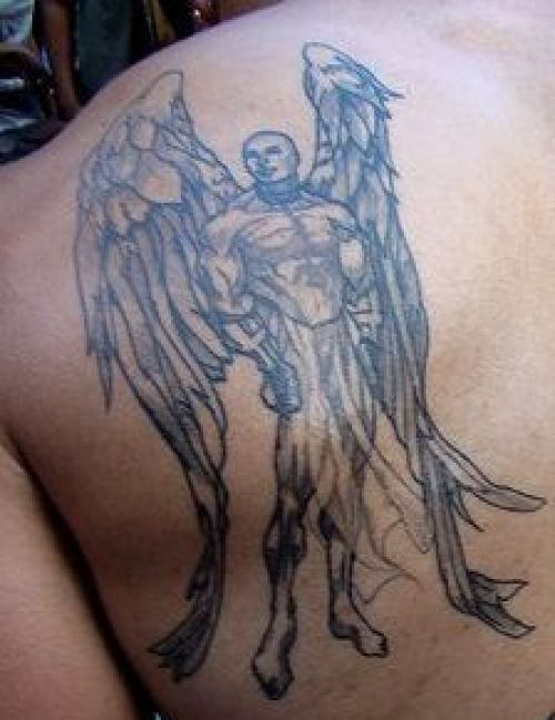 Vampire With Wings Tattoo Design For Back Shoulder