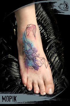 Watercolor Scorpion Tattoo On Foot
