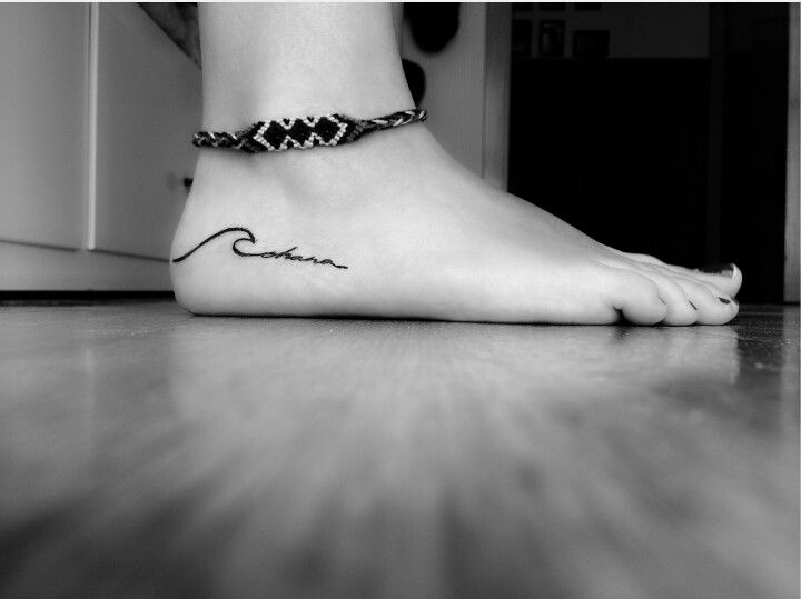 Wave Tattoo On Foot