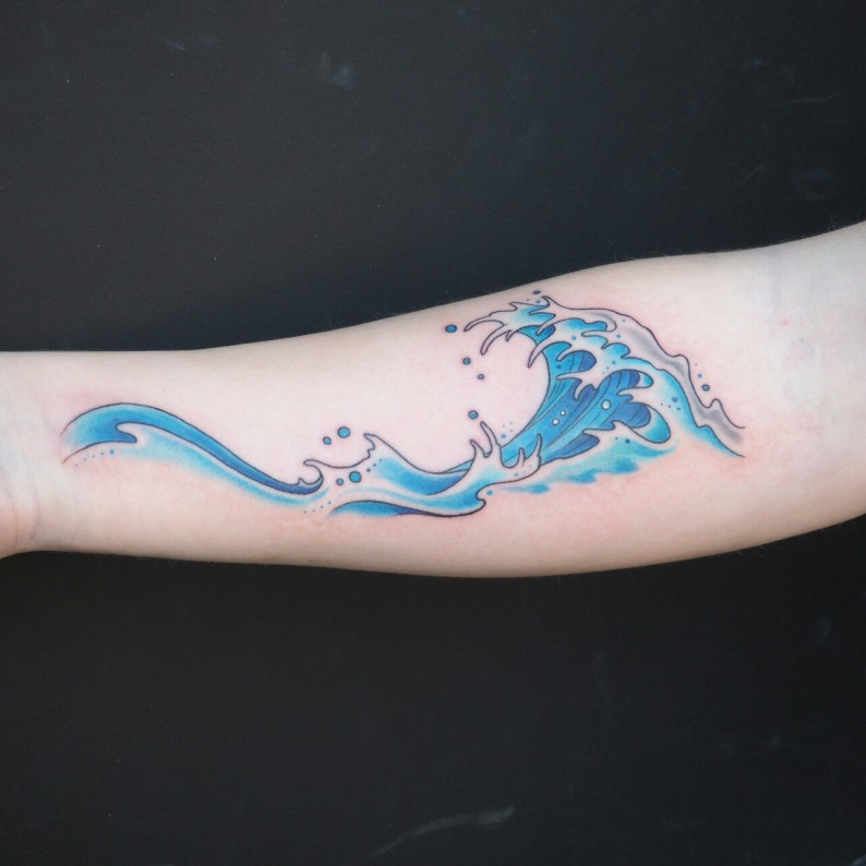 Wave Tattoo On Forearm By Emi At Jackalope Tattoos