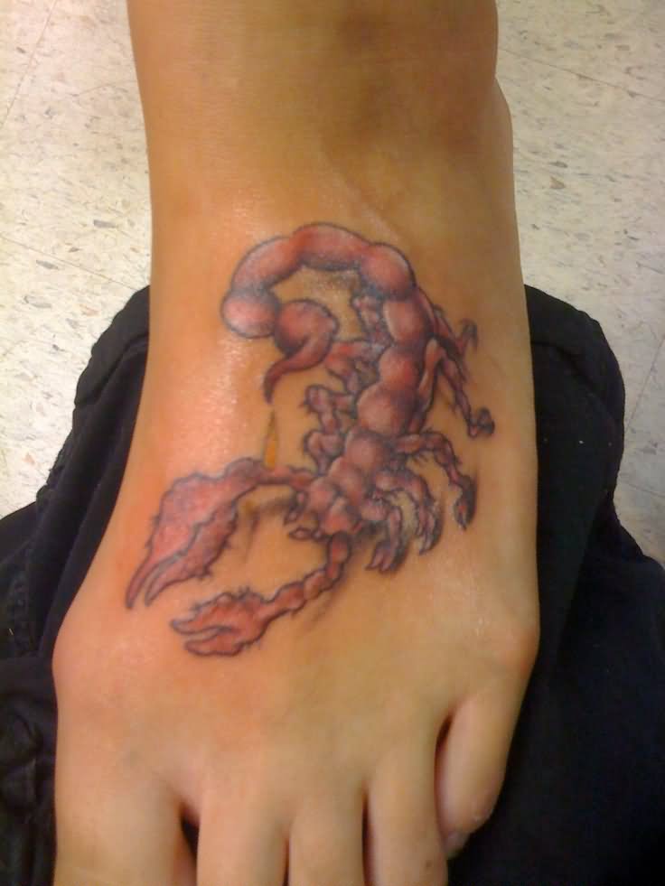 Wonderful Scorpion Tattoo On Foot