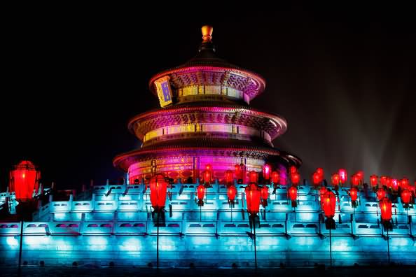Adorable Night Lights On The Temple Of Heaven
