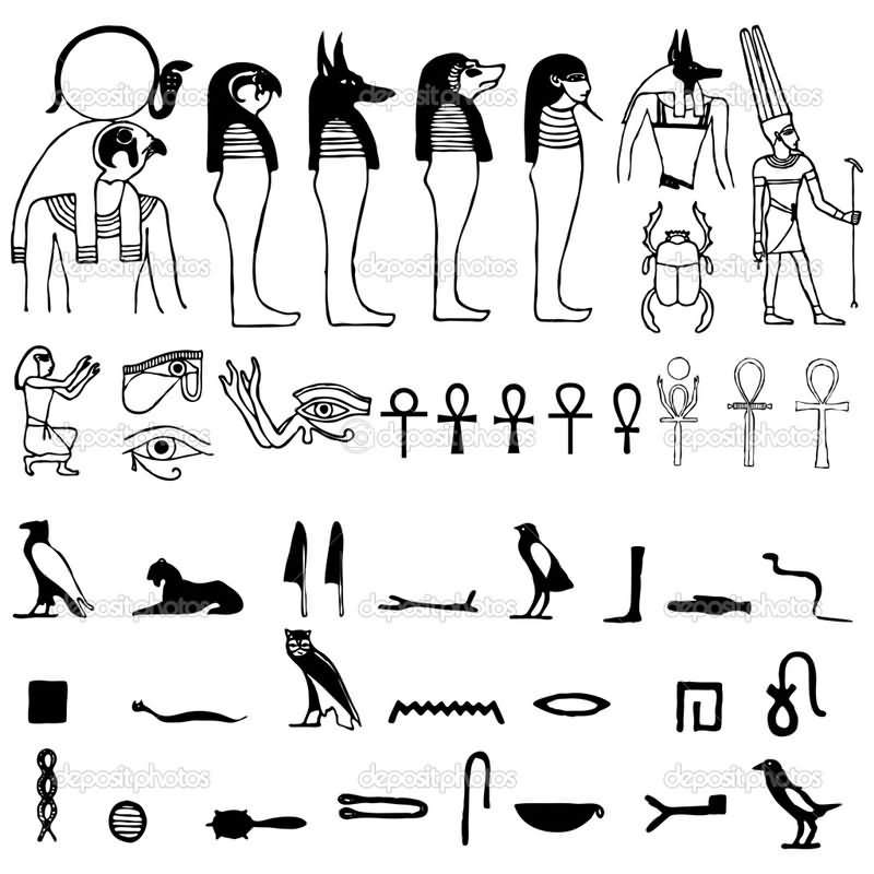 Egypt Hieroglyphs Vector Art, Icons, and Graphics for Free Download