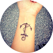 Anchor Symbol Tattoo On Wrist