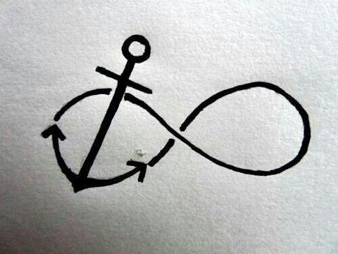 Anchor With Infinity Symbol Tattoo Design