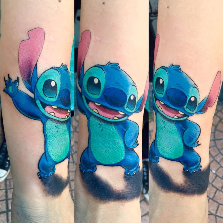 Colorful Stitch Tattoo Design For Sleeve
