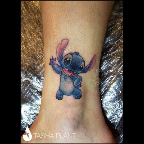 Cute Stitch Tattoo On Ankle